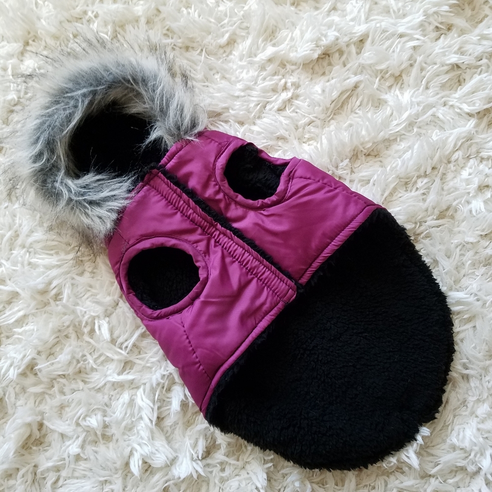 AKC dogs hooded fleece lined winter jacket coat